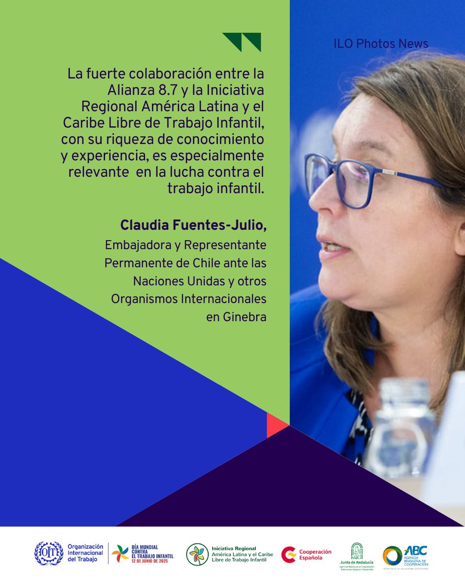Iniciativa Regional ALC Libre de Trabajo Infantil (@sintrabinfantil) on Twitter photo 🫱🏽🫲🏾 Desde la #CIT2025 en Ginebra, la Embajadora Claudia Fuentes Julio 🇨🇱 (<a href="/ChileONUGinebra/">Chile 🇨🇱 en Ginebra</a>) destaca la importancia de sumar conocimiento, experiencia y alianzas para erradicar el trabajo infantil.
La colaboración entre la <a href="/Alliance8_7/">Alliance 8.7</a> y @SinTrabInfantil es un ejemplo clave. 🫱🏽🫲🏾 Desde la #CIT2025 en Ginebra, la Embajadora Claudia Fuentes Julio 🇨🇱 (<a href="/ChileONUGinebra/">Chile 🇨🇱 en Ginebra</a>) destaca la importancia de sumar conocimiento, experiencia y alianzas para erradicar el trabajo infantil.
La colaboración entre la <a href="/Alliance8_7/">Alliance 8.7</a> y @SinTrabInfantil es un ejemplo clave.