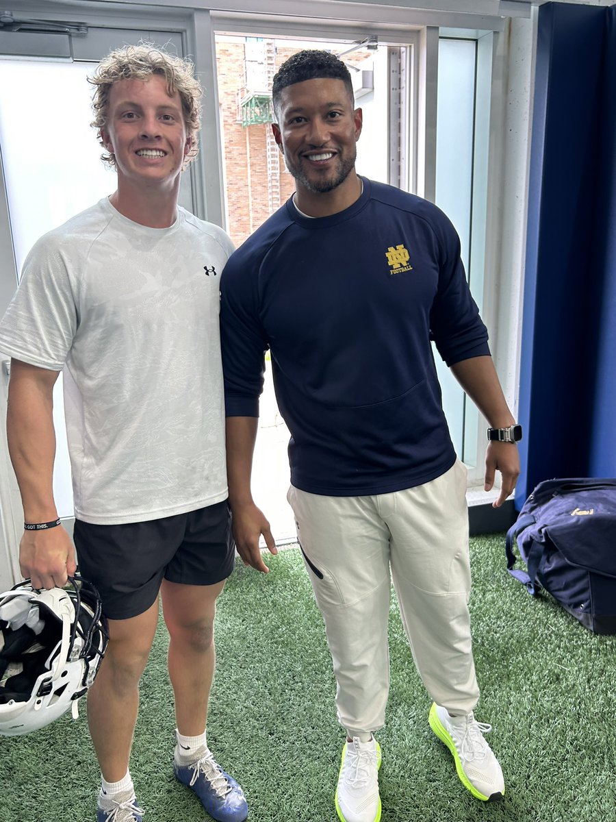 GatlinGerhard's tweet image. Had a great time at the @NDFootball camp! Thanks to all the coaches for the work!

@Marcus_Freeman1 @CoachBeck_PTF @mfarrellsports @lettermans_ptf @TXPrivateFBGuy @TXPSMedia