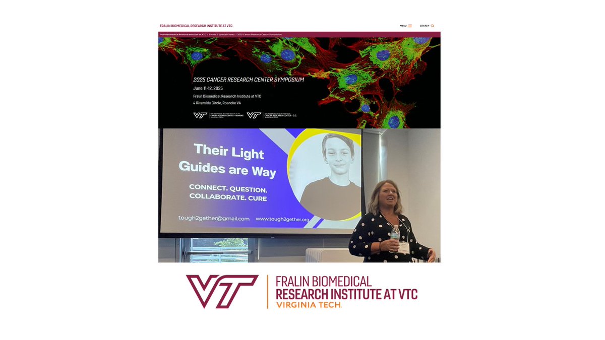 Great day @#FralinBiomed Cancer Research Symposium!  It was inspirational starting the program with perspective from Lisa Ward who shared her journey and that of her son, Jace who tragically succumbed to DIPG.  They launched tough2gether.org to fight childhood cancer.