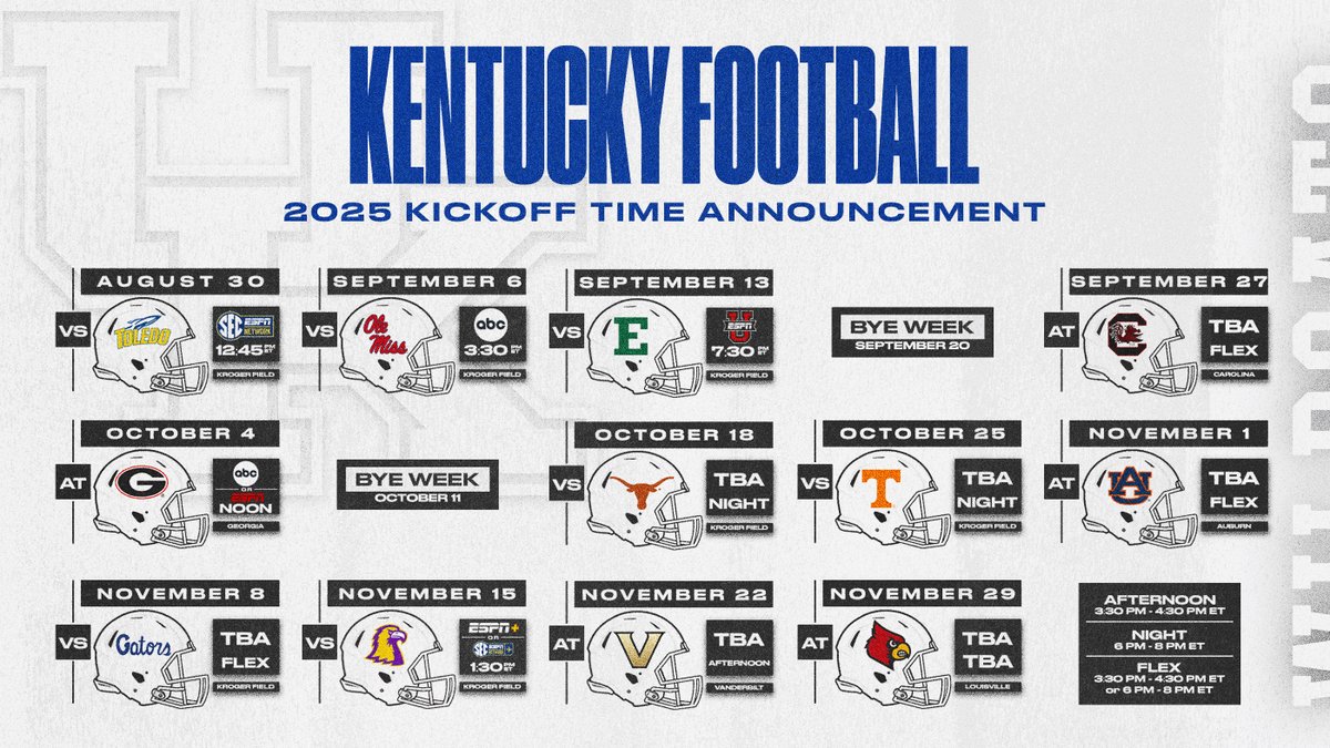 Kickoff windows for the 2025 season ⬇️

📰🔗 - bit.ly/4jPkszn