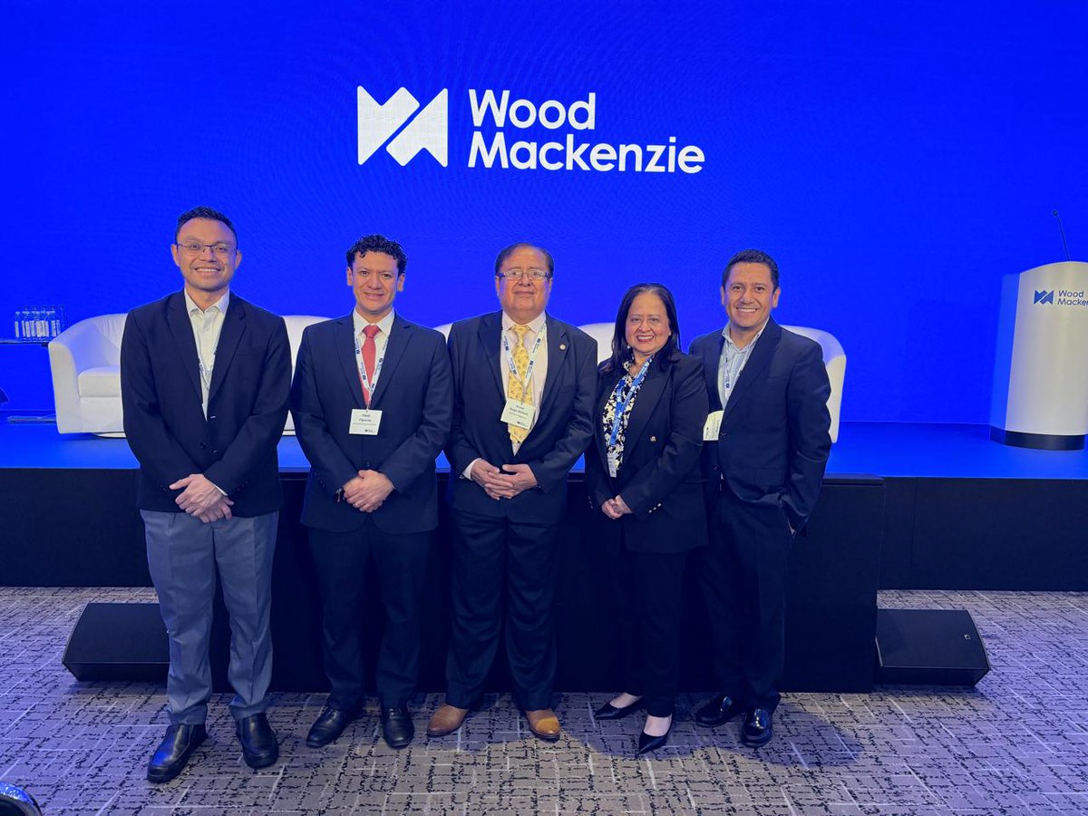 MEMguatemala's tweet photo. EL Ministro de Energía y Minas Víctor Hugo Ventura, junto a inversionistas en logística de gas natural, @EEGSAGuatemala y @Energuate_  promueven la licitación PEG-5, durante la 3a. conferencia anual de Wood Mackenzie sobre Gas, GNL y el Futuro de la Energía, en Londres.  #PEG5 https://t.co/PmaCA9XzsJ