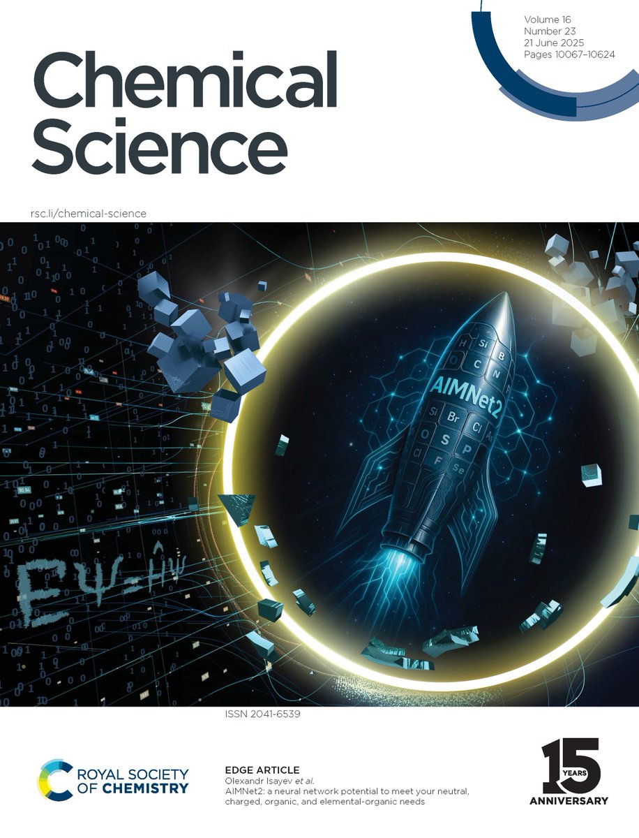 Olexandr Isayev 🇺🇦🇺🇸 (@olexandr) on Twitter photo This week's cover of <a href="/ChemicalScience/">Chemical Science</a>: AIMNet2: a neural network potential to meet your neutral, charged, organic, and elemental-organic needs. pubs.rsc.org/en/content/art… #compchem This week's cover of <a href="/ChemicalScience/">Chemical Science</a>: AIMNet2: a neural network potential to meet your neutral, charged, organic, and elemental-organic needs. pubs.rsc.org/en/content/art… #compchem