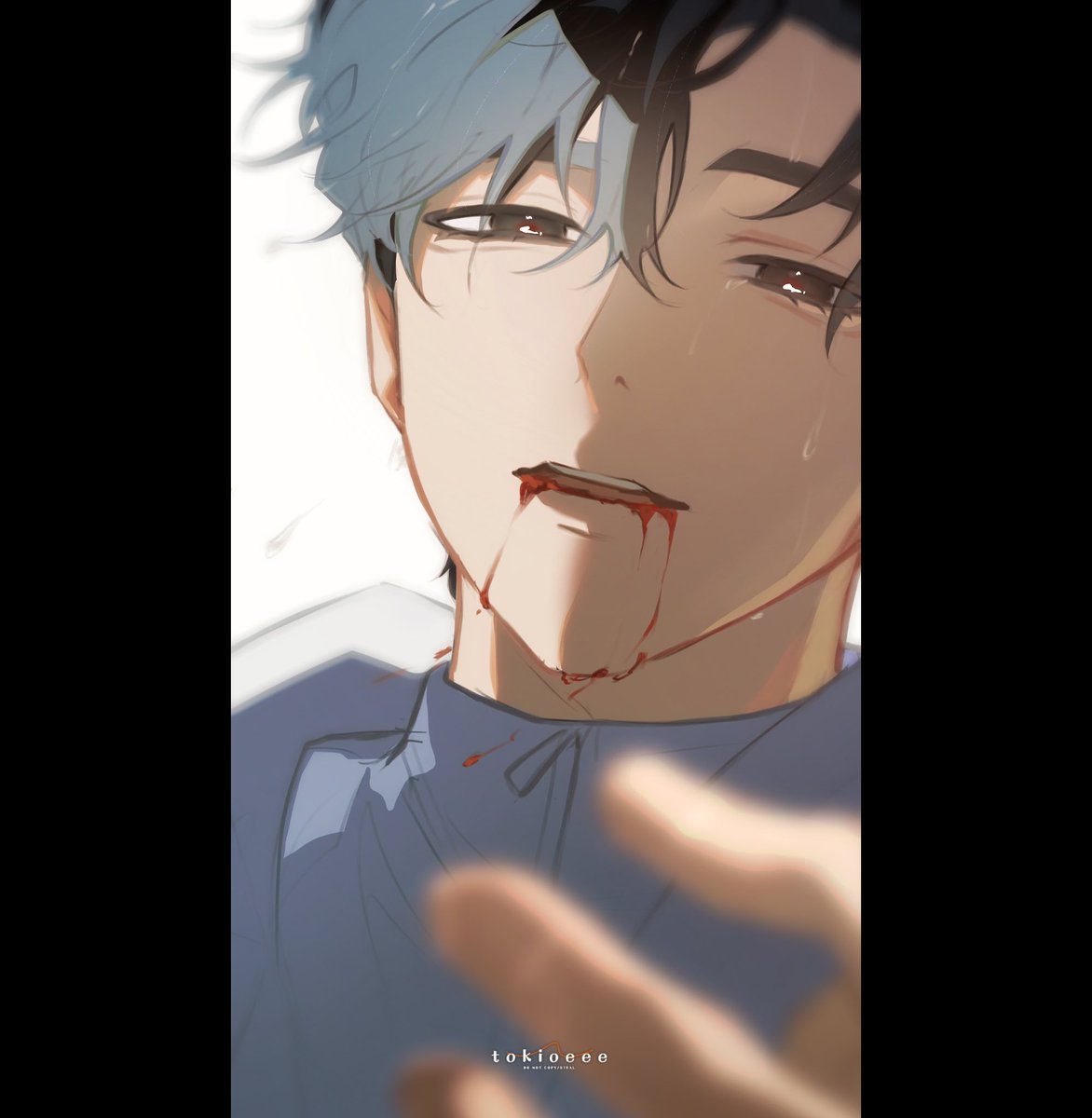 tokitokiee's tweet image. me when i realised i drew this freak in the same pose twice nearly a year apart… i made him die twice…………. 😰