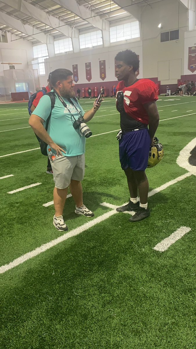 Congrats to <a href="/kevontayhugan31/">4⭐️Kevontay “Scarface” Hugan</a> being named MVP at <a href="/FSUFootball/">FSU Football</a> OL/DL camp today! <a href="/coachshayhowell/">Coachshayhowell</a> Development is key; working with Hugan since 9th grade! #football #sotadame #BBB #success