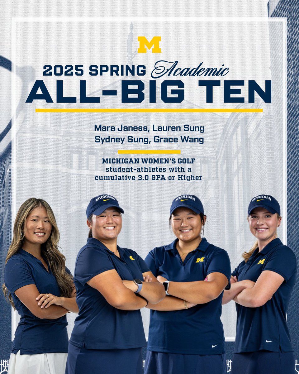 Congratulations to our 4️⃣ and all of our 229 Spring Academic All-Big Ten selections!

Release: myumi.ch/qZwJZ

#GoBlue