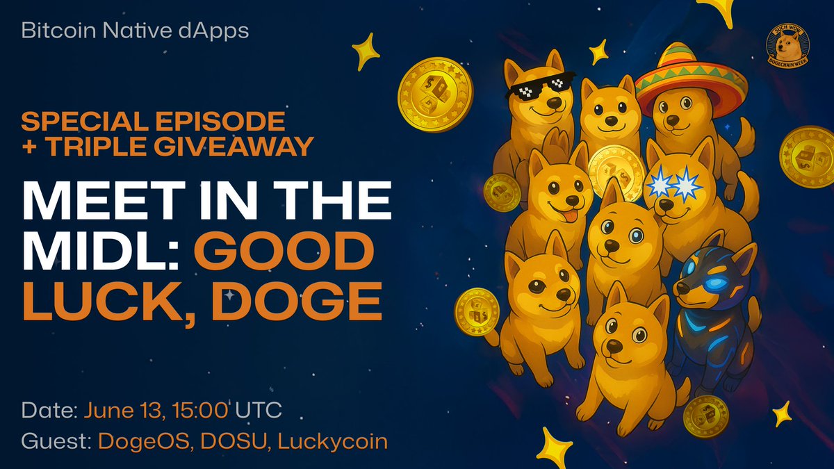 This Week’s Meet in the MIDL Takes a «Such Wow» Turn!

Join us for a Doginals &amp; Dogecoin spaces edition featuring:

✨The founder and head of ecosystem <a href="/DogeOS/">DogeOS</a>: Jordan <a href="/MyDogeCEO/">Jordan</a> &amp; Alex <a href="/Ah0xxman/">hoff</a> 

💥Core advocates from the <a href="/Dosu_Foundation/">Dosu Foundation</a>: top DRC-20 token &amp; most active in the