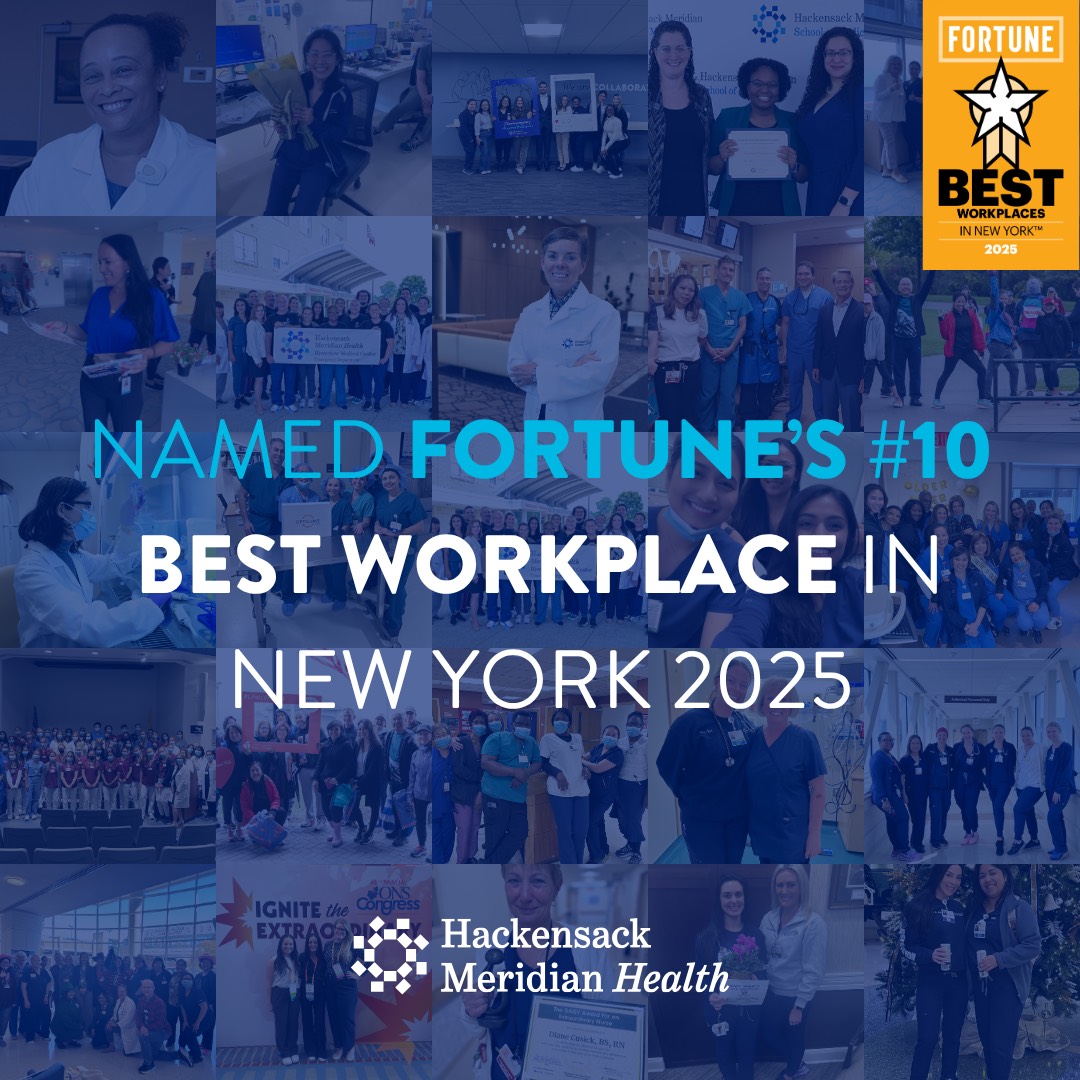 We're the 10th Best Workplace in New York, according to Fortune!

Providing care to our patients starts with caring for our nurses, our physicians and our team members across the state of New Jersey. We are proud to be part of our community, and to provide a great place to work.