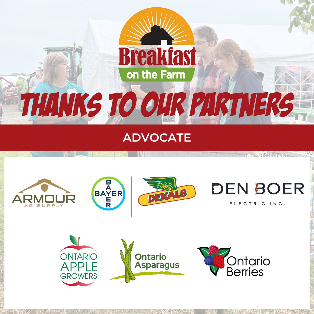 FarmFoodCareON's tweet photo. A big THANK YOU to our Advocate partners for supporting #BreakfastOnTheFarm – Innerkip! 👏
From local food to educational displays, your contributions help make this hands-on event a memorable one for all.
🎟️ Get tickets: https://t.co/e31KI4g9L1 #FarmBKFST https://t.co/pRHN1loiwk