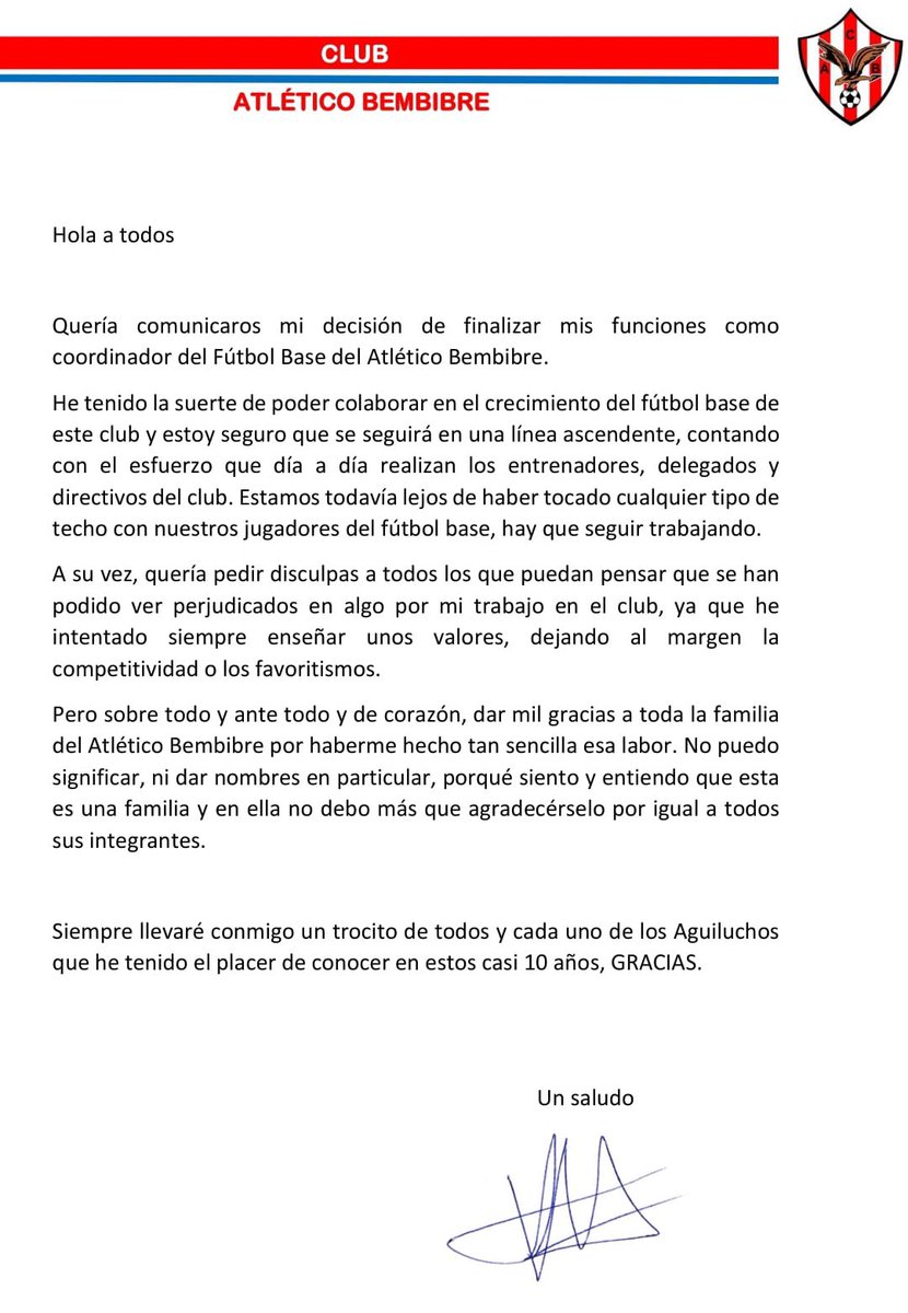 📝🆎⚽️

Roberto Prieto finaliza su labor como coordinador del Fútbol Base del Atlético Bembibre.

 ¡Muchas gracias por tu gran labor durante todos estos años Rober!