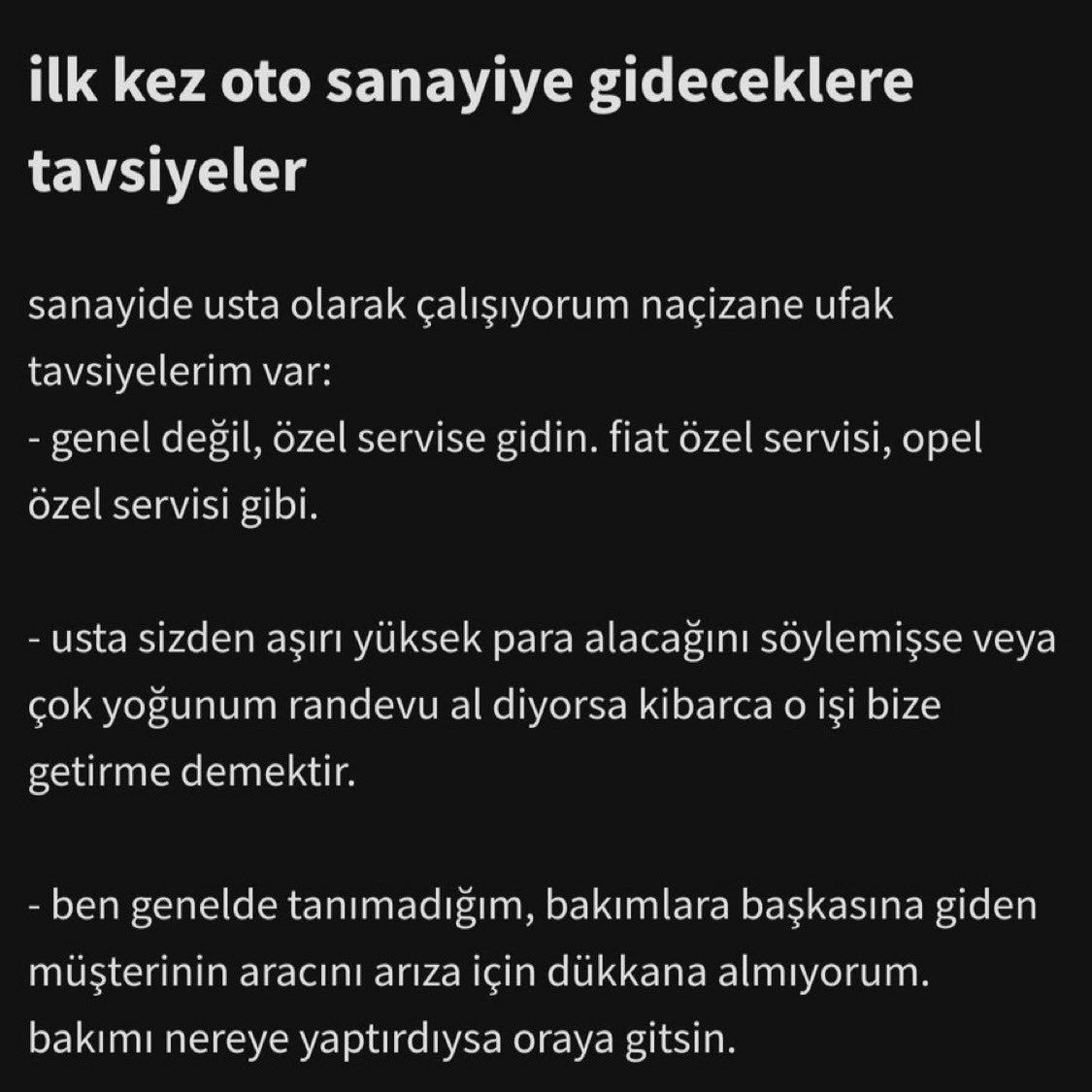Sanayi ustasından ilk kez sanayiye gidecek olanlar için tavsiyeler (flood)