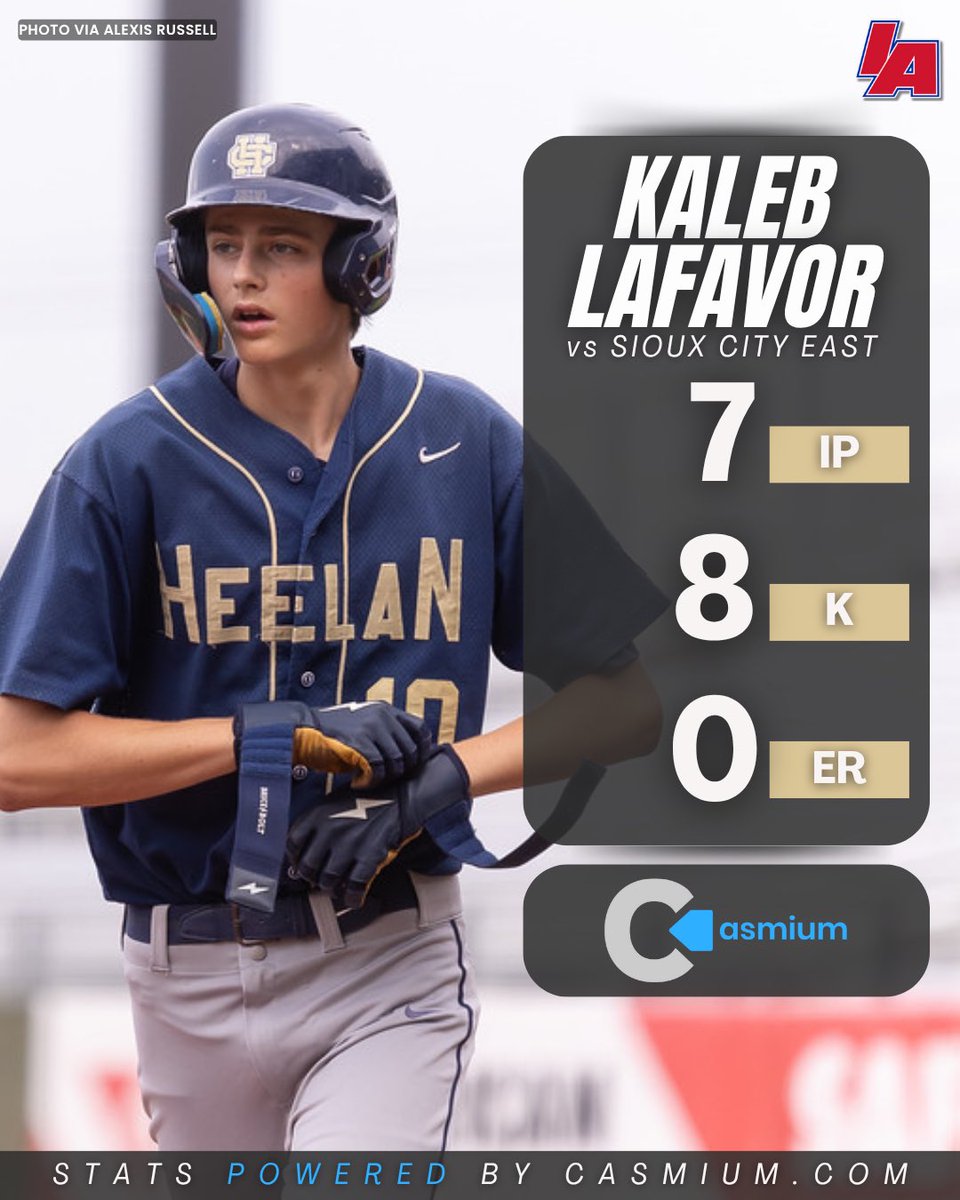 Kaleb LaFavor was a on a MISSION last night❗️

After a Game 1 where he went 4/4 with 3 RBI and 2 doubles, the Crusader tossed a gem in the nightcap to push Heelan to a sweep over rival Sioux City East!

Stats powered by <a href="/casmium_sports/">Casmium</a>

#iabaseball X #iahsbsb