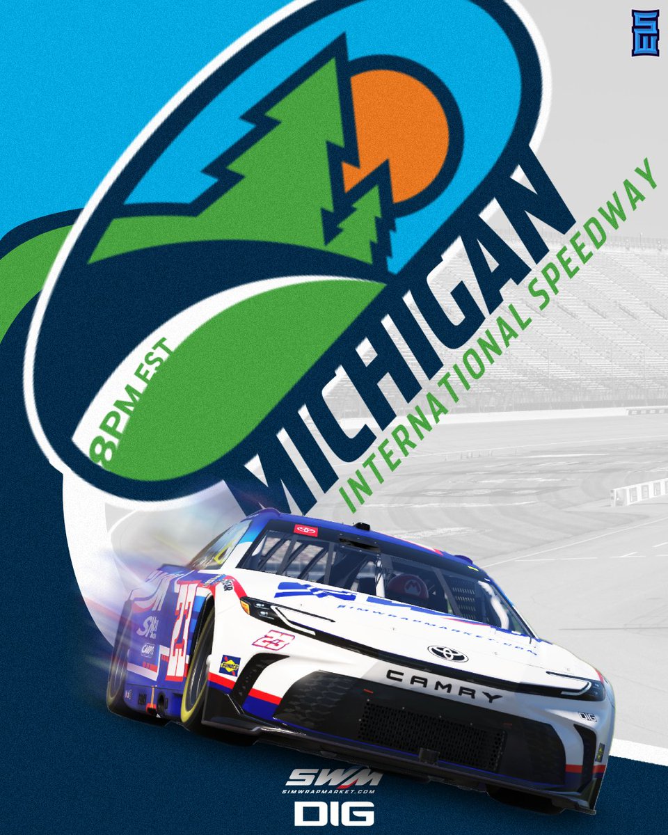 Shayne Wyatt (@shaynewyatt4) on Twitter photo It's RACEDAY! Tune in TONIGHT for the Moonshiners Racing League from the virtual Michigan International Speedway! Our #23 <a href="/SimWrapMarket/">SimWrapMarket.com</a> Toyota Camry is ready to roll, Tune in at 8PM EST on Ballin' TV!
--> youtube.com/@ballincatprod… It's RACEDAY! Tune in TONIGHT for the Moonshiners Racing League from the virtual Michigan International Speedway! Our #23 <a href="/SimWrapMarket/">SimWrapMarket.com</a> Toyota Camry is ready to roll, Tune in at 8PM EST on Ballin' TV!
--> youtube.com/@ballincatprod…