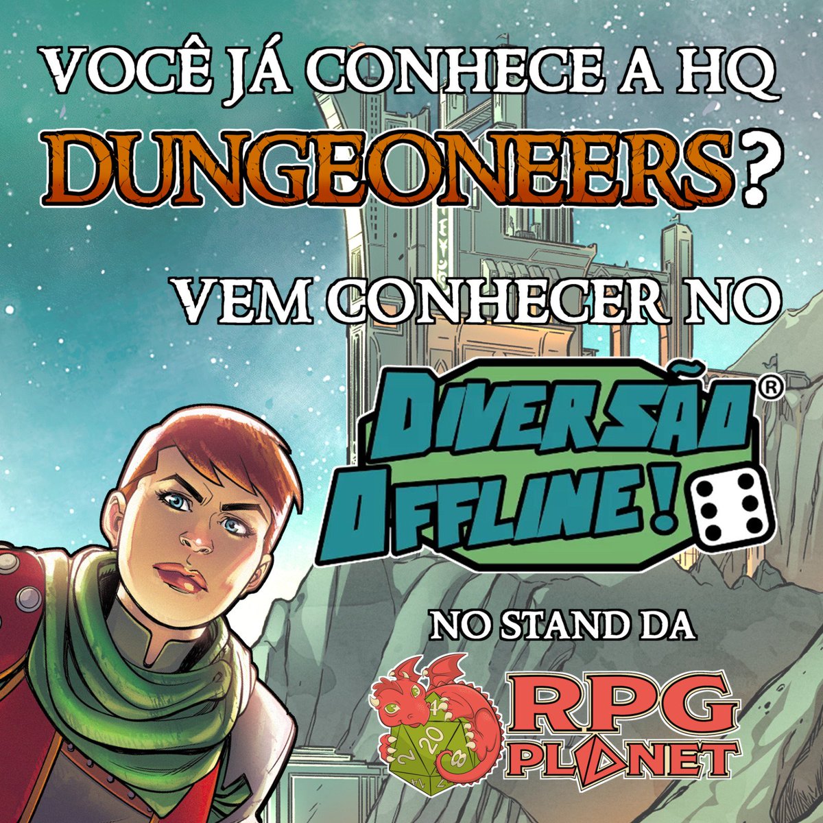 SIM!!! DUNGEONEERS ESTARÁ NO DOFF!

O nosso quadrinho de aventura e RPG estará no Diversão Offline!

Estaremos no evento nos dias 20,21 e 22, no stand da @rpg_planet, nossos parceiros de armas!

Passa lá para conhecer, bater um papo e quem sabe, jogar um sessão de RPG, hein?! 😊