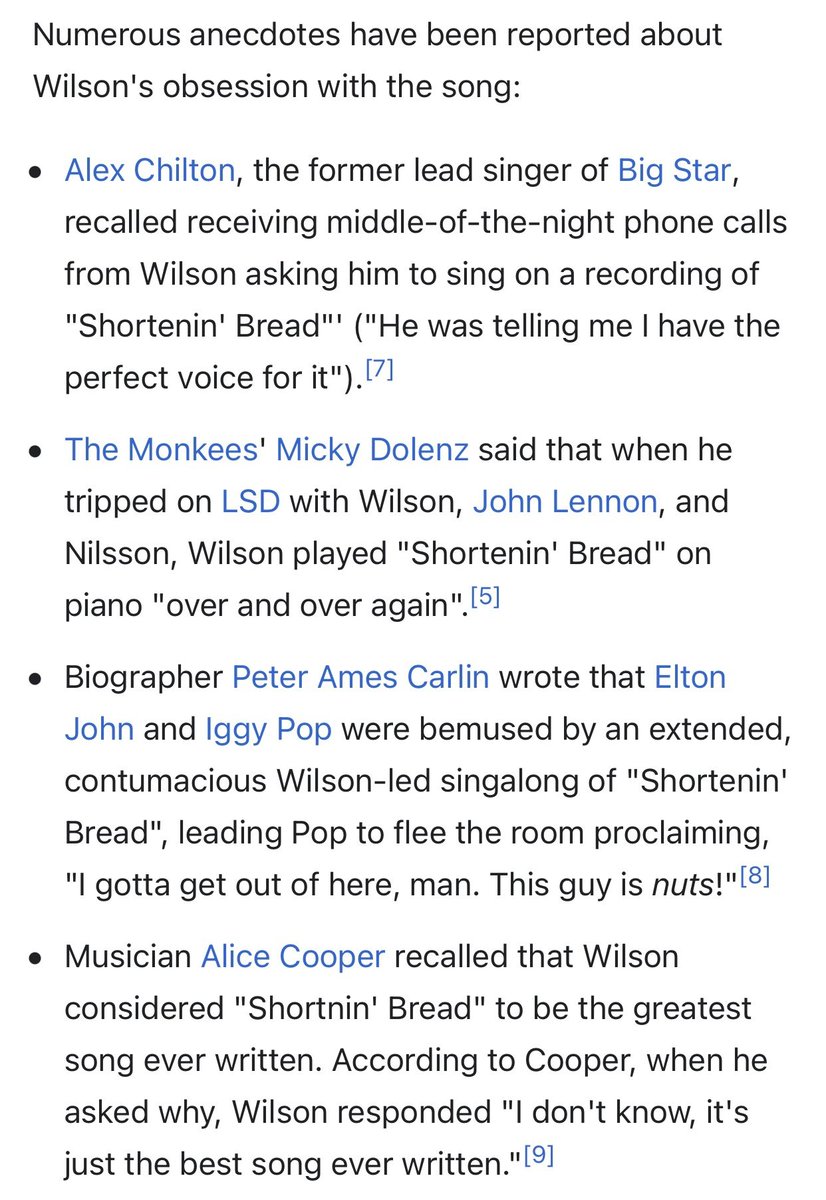 God only knows Brian Wilson is in heaven listening to "Shortenin' Bread."