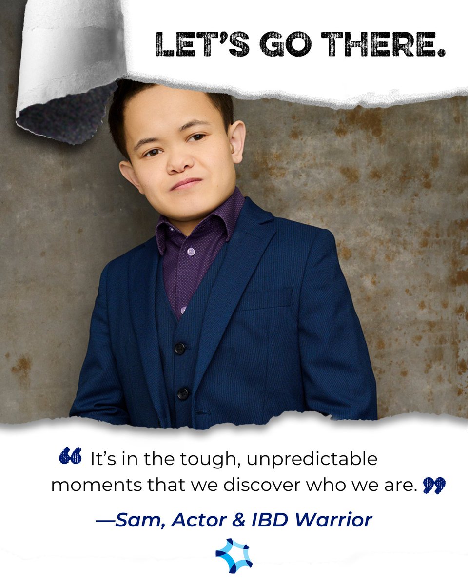 Our #LetsGoThere campaign sparks real talk about IBD. Actor &amp; Crohn’s warrior Sam Humphrey (The Greatest Showman) has faced surgeries &amp; life-threatening complications since childhood. Now he’s raising awareness for all with IBD. Share your story &amp; join us: bit.ly/4i1fv6M