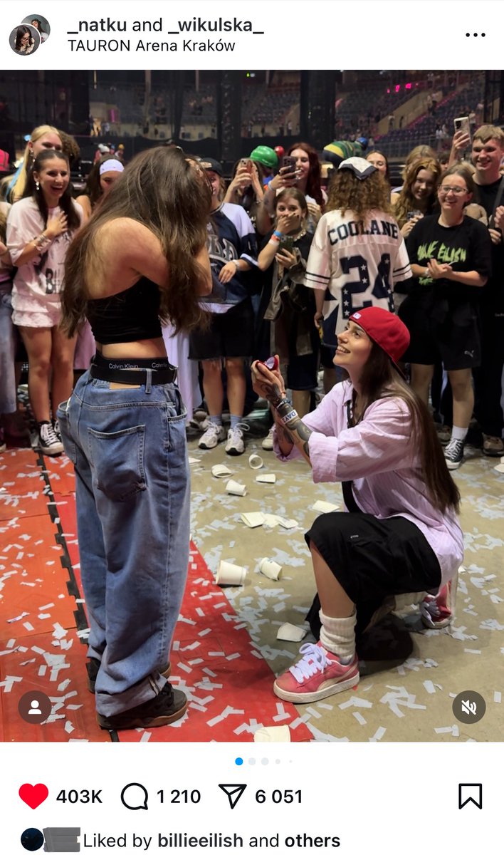billie liked the ig post of the two girls that got engaged in krakow oh my lord🤧🤧
