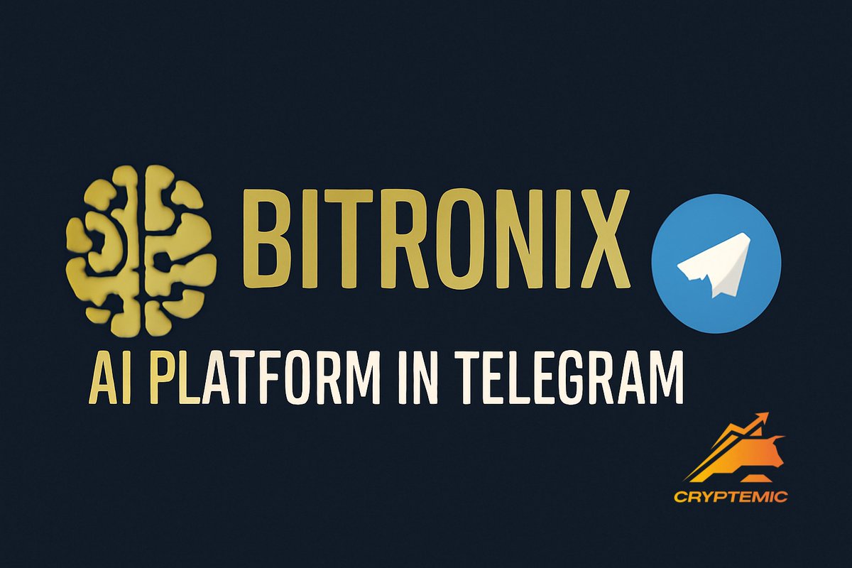 news_cryptemic's tweet image. Bitronix Launches AI Trading Platform on Telegram

Bitronix introduces an AI-based trading platform in Telegram, starting at just $10. The platform offers bonuses and zero fees for the first 30 days, making it accessible to all. @BitronixGlobal 

#Bitronix #AI #trading…