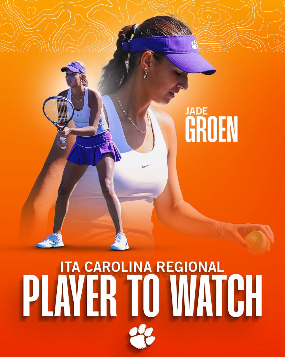 ClemsonWTennis's tweet image. Starting off 🔥 Congrats to our recent signee, Jade Groen, on being named the 2025 ITA Carolina Regional Player to Watch. 🐅
#OB