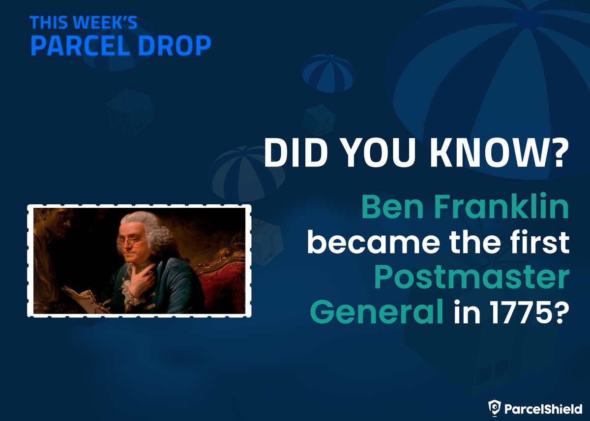 Parcel Drop begins today.

Did you know?

In 1775, Benjamin Franklin became the first Postmaster General. He mapped delivery routes and introduced overnight mail to cut delivery times. 

The roots of the parcel industry began here.

#ParcelDrop #ParcelShield #ParcelIndustry