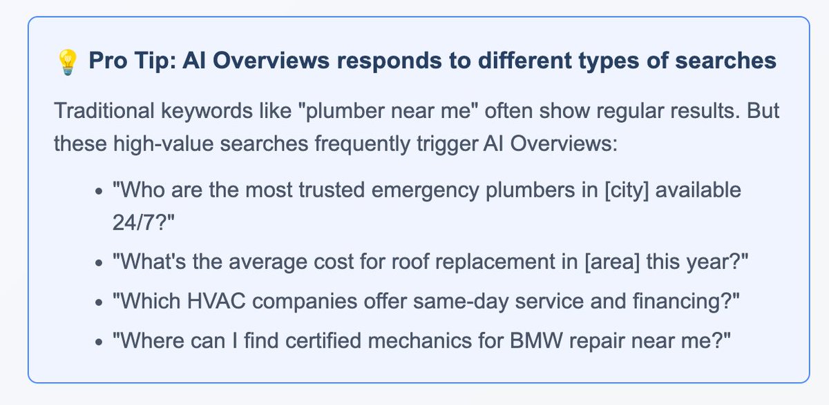 Joy Hawkins (@joyannehawkins) on Twitter photo šØ New Tool Alert! šØ
We use <a href="/LocalFalcon/">LocalFalcon</a> daily, and I'm excited to see they just launched Google AI Overviews Tracking! This new feature lets us track visibility in BOTH traditional search results AND AI-generated ones. š
Monitor how your business appears in AI Overviews, šØ New Tool Alert! šØ
We use <a href="/LocalFalcon/">LocalFalcon</a> daily, and I'm excited to see they just launched Google AI Overviews Tracking! This new feature lets us track visibility in BOTH traditional search results AND AI-generated ones. š
Monitor how your business appears in AI Overviews,