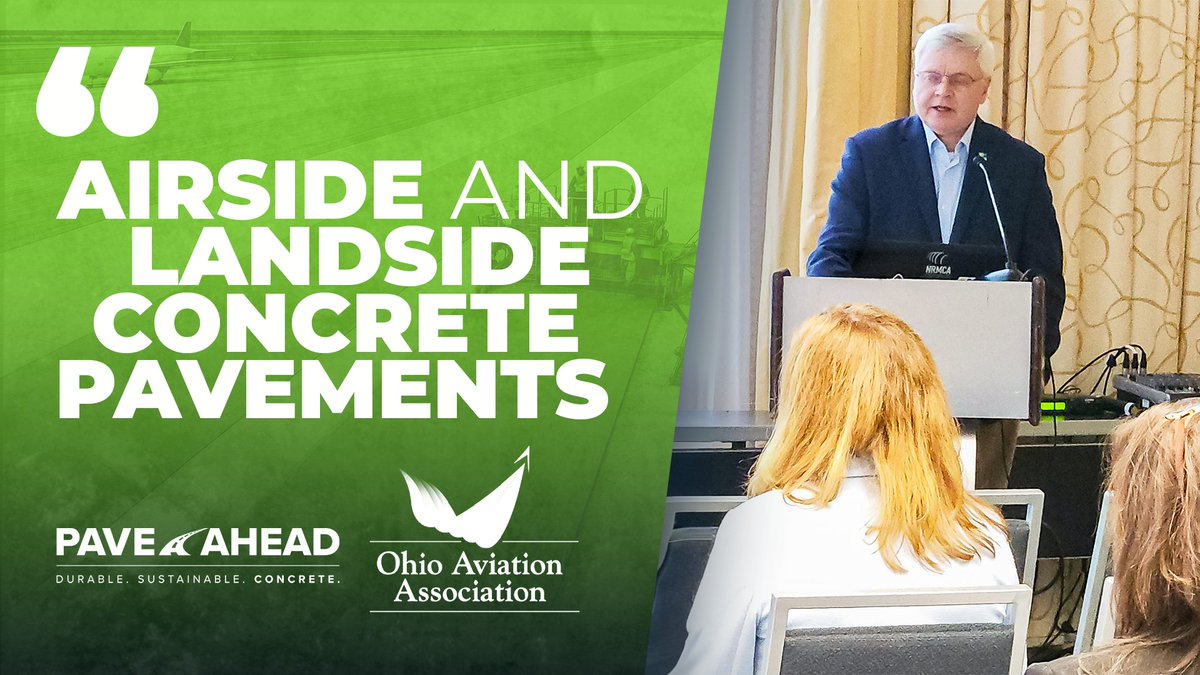 Pave_Ahead's tweet photo. 🛣️ Paving the Way for Airport Infrastructure ✈️ 

#NRMCA Senior Director of Local Paving, Luke McHugh, recently spoke at the @aviation_ohio’s 2025 Annual Conference, presenting "Airside and Landside Concrete Pavements.": https://t.co/aFLBbTnqWI

#PaveAhead #ConcretePavement https://t.co/kNJpvXrbeb