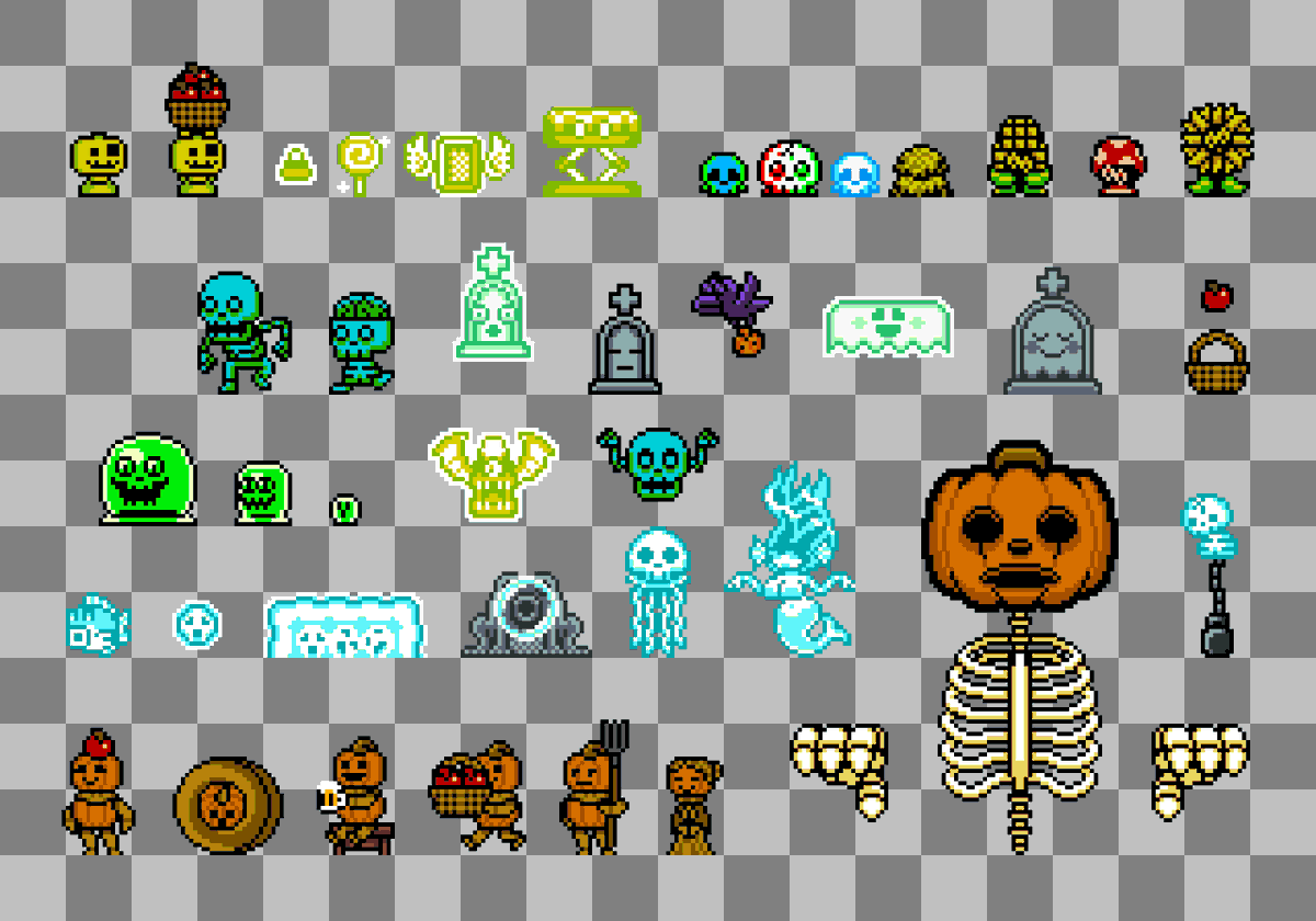 MaxBeforeTheOne's tweet image. Here we have another sprite showcase. This diverse group of characters are all residents of the Sundown Cemetery!
#indiedev #gamedev #indiegame #Nintendo #gameboy #gbstudio #pixelart