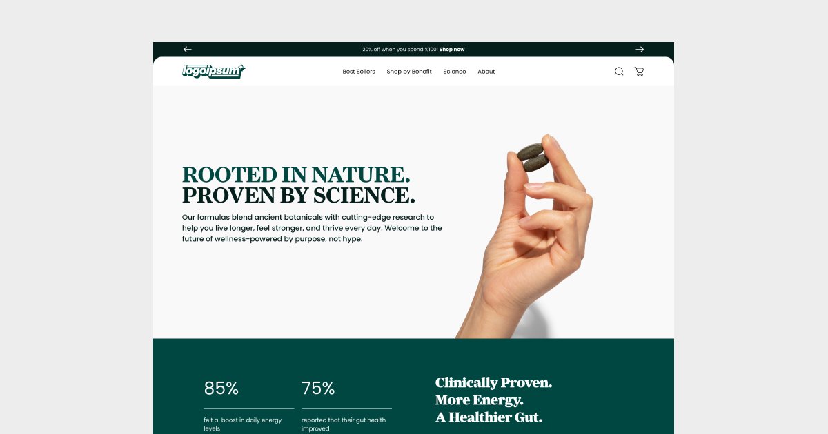 RufoStudio's tweet image. Just wrapped up a fresh new look for a Shopify e-commerce landing page tailored for a forward-thinking supplement brand!
.
Full Design: lnkd.in/gHE5uZJH