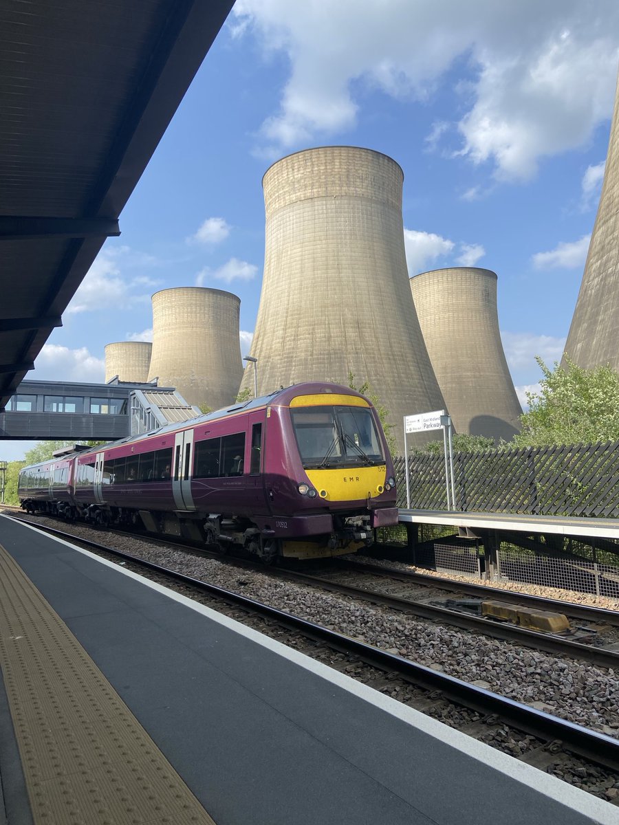 TraceyDagley's tweet image. #class170 #EMR at East Midlands Parkway just before the Download Deluge