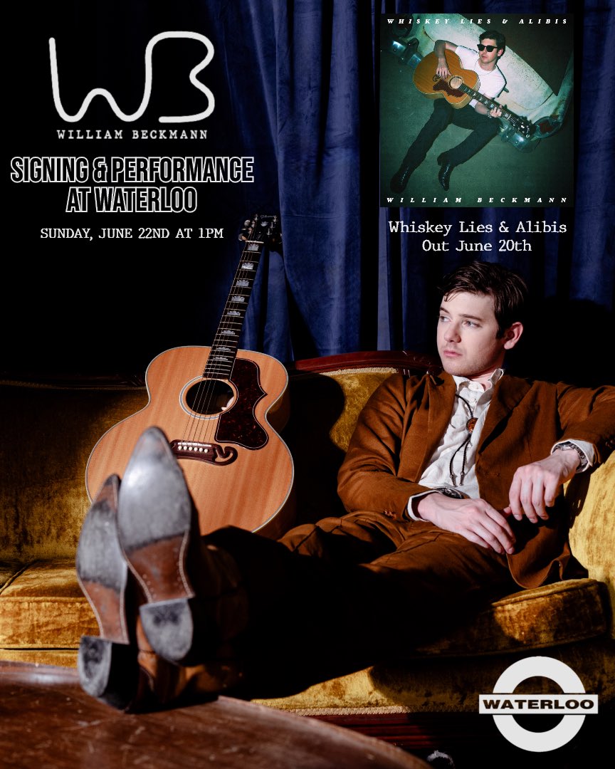 Austin, stop by Waterloo Records on Sunday, June 22 at 1pm! I’ll play a few songs and signing copies of my new album, Whiskey Lies &amp; Alibis, out June 20.