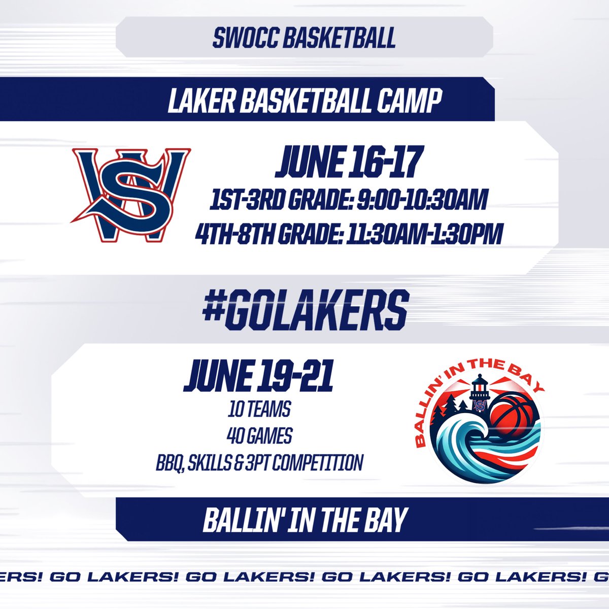 Looking forward to a great week of basketball on the Oregon Coast with Laker Camp then Ballin’ In The Bay!

#golakers #swocc
