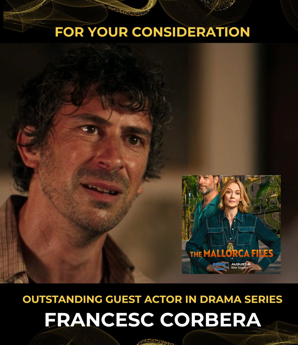Francesc_Corb's tweet photo. FOR YOUR EMMY®️ CONSIDERATION

Outstanding Guest Actor in a Drama Series

#FYC #Themallorcafiles #Emmys2025 https://t.co/MpcmUccNfl