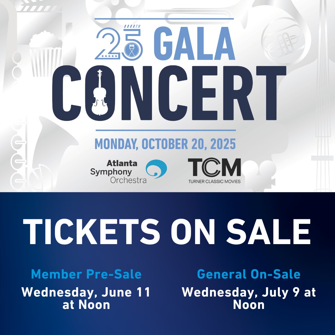 Be first in line for tickets to our dazzling 25th Anniversary Gala Concert, presented in partnership with the <a href="/AtlantaSymphony/">Atlanta Symphony</a> &amp; <a href="/tcm/">TCM</a>. The exclusive Sponsor &amp; Member pre-sale is now open offering early access to this one-night-only celebration. Learn more AJFF.org/concert