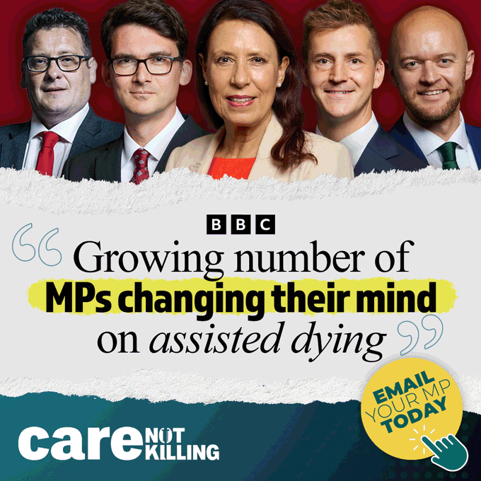 UK Medical Freedom (@ukmfa1) on Twitter photo Good news - let's keep telling MPs that we don't support this bill. This dangerous and flawed bill needs to be defeated next Friday.
Email your MP today on <a href="/CNKAlliance/">Care Not Killing</a> link below
carenotkilling.org.uk/take-action/we… Good news - let's keep telling MPs that we don't support this bill. This dangerous and flawed bill needs to be defeated next Friday.
Email your MP today on <a href="/CNKAlliance/">Care Not Killing</a> link below
carenotkilling.org.uk/take-action/we…