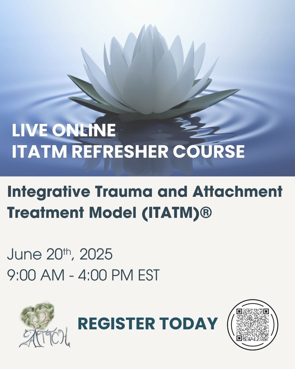 There’s still time to join the ITATM Refresher Course coming up June 20th! Revisit the core model, troubleshoot challenges, and gain new insights through live demonstrations and applied practice.

Register now: attch.getlearnworlds.com/course/itatm-f…

#TraumaTraining #ITATM  #ATTCHInc