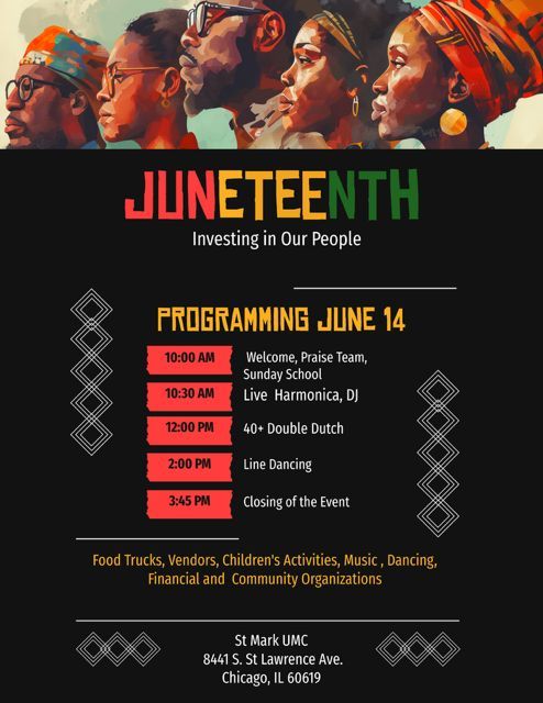New Leaf will be at the St. Mark Juneteenth Celebration this Saturday, June 14, from 10 AM to 2 PM, spreading the word about our legal services and continuing the important work of helping people clear their criminal records.

Come one, come all!
