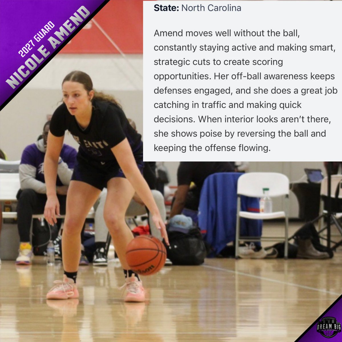 DBEliteWomens (@dbelitewomens) on Twitter photo 5'10 sophomore guard has been showing on both sides of the ball and has the ability to create her own shot. <a href="/nicoleamend2027/">Nicole Amend</a> has some D1 schools have already taking an interest in her future. She will be in action this weekend at rise indoor
Game 1 Friday 5:30pm court 3 5'10 sophomore guard has been showing on both sides of the ball and has the ability to create her own shot. <a href="/nicoleamend2027/">Nicole Amend</a> has some D1 schools have already taking an interest in her future. She will be in action this weekend at rise indoor
Game 1 Friday 5:30pm court 3
