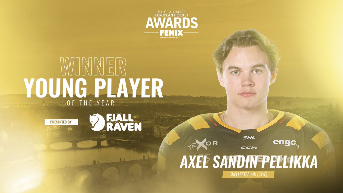 EuropeanHockeyClubs (@ehcalliance) on Twitter photo The winner of the Fjälräven Young Player of the Year is Axel Sandin-Pellikka <a href="/skelleftea_aik/">Skellefteå AIK</a> <a href="/DetroitRedWings/">Detroit Red Wings</a> #lgrw
#EHCawards2025 The winner of the Fjälräven Young Player of the Year is Axel Sandin-Pellikka <a href="/skelleftea_aik/">Skellefteå AIK</a> <a href="/DetroitRedWings/">Detroit Red Wings</a> #lgrw
#EHCawards2025