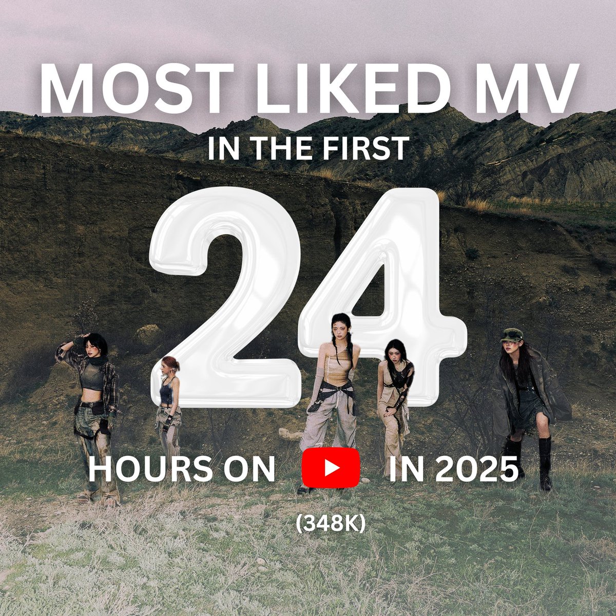 headqueenka's tweet photo. ITZY's 'GIRLS WILL BE GIRLS' MV is the most liked 4th-gen girl group MV of 2025 in the first 24 hours. 👑 https://t.co/c1Ydw1mElU