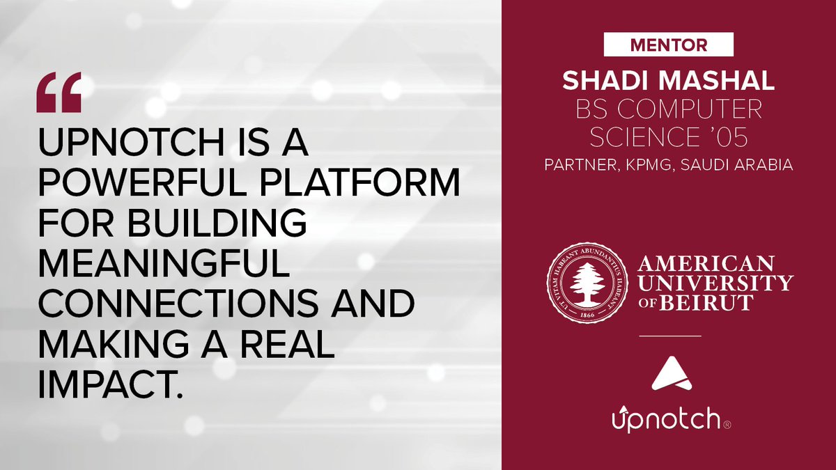 Shadi Mashal (BS Computer Science ’05) shared with us a motivating story after he joined the AUB Community on Upnotch as a mentor. To be a mentee or become a mentor, join the AUB Community on Upnotch here: shortlink.upnotch.com/UmtLrQp0RLb
#AUBProud #AUBAlumni