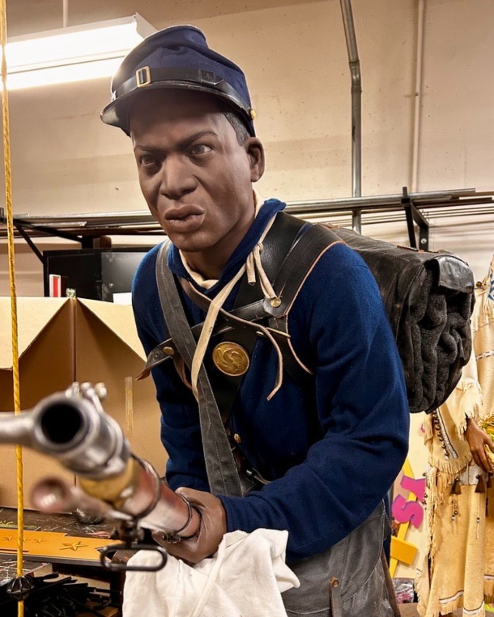This Civil War figure from our Story of North Carolina exhibit represents formerly enslaved men who chose to join the Union Army. Curator Earl Ijames will be at the Capital City #Juneteenth Celebration this Saturday at Dix Park, where you'll be able to see the figure in person!