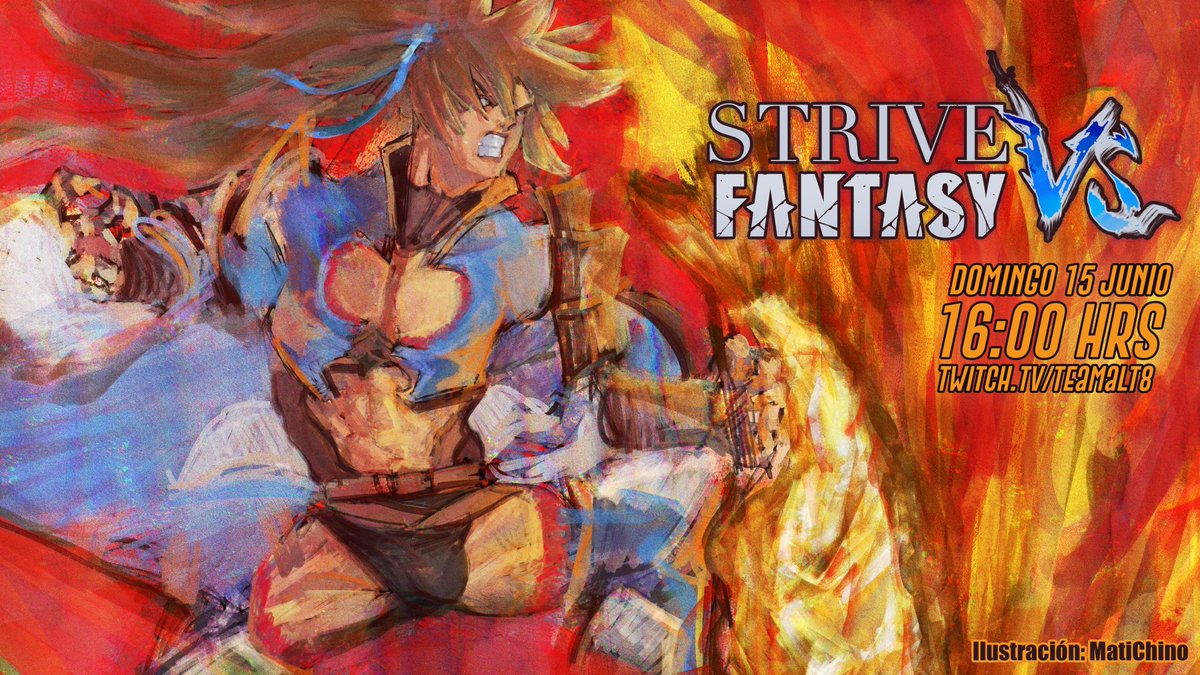 VOLVEMOS CON MÁS GRA...... QUÉ? CÓMO QUE ES UN TORNEO PARA PRINCIPANTES DE STRIVE?? Sí como leíste, torneo para principiantes de las manos de Team Alt8 traemos Strive Fantasy VS!! Domingo 15 a las 16:00 hrs Chile (UTC-4)! Link de la inscripción en el primer comentario! (Reglas)📷