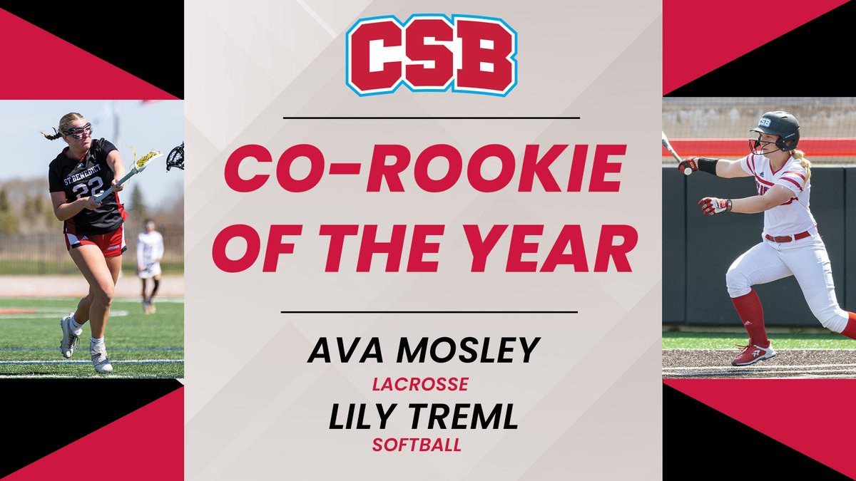 CSB Athletics (@csb_athletics) on Twitter photo Ava Mosley of <a href="/csblacrosse/">CSB Lacrosse</a> and Lily Treml of <a href="/CSBSoftball/">CSB Softball</a> named <a href="/CSB_Athletics/">CSB Athletics</a> "Co-Rookie of the Year" honorees.
Story > > > tinyurl.com/492ka53r
#BenniePride Ava Mosley of <a href="/csblacrosse/">CSB Lacrosse</a> and Lily Treml of <a href="/CSBSoftball/">CSB Softball</a> named <a href="/CSB_Athletics/">CSB Athletics</a> "Co-Rookie of the Year" honorees.
Story > > > tinyurl.com/492ka53r
#BenniePride
