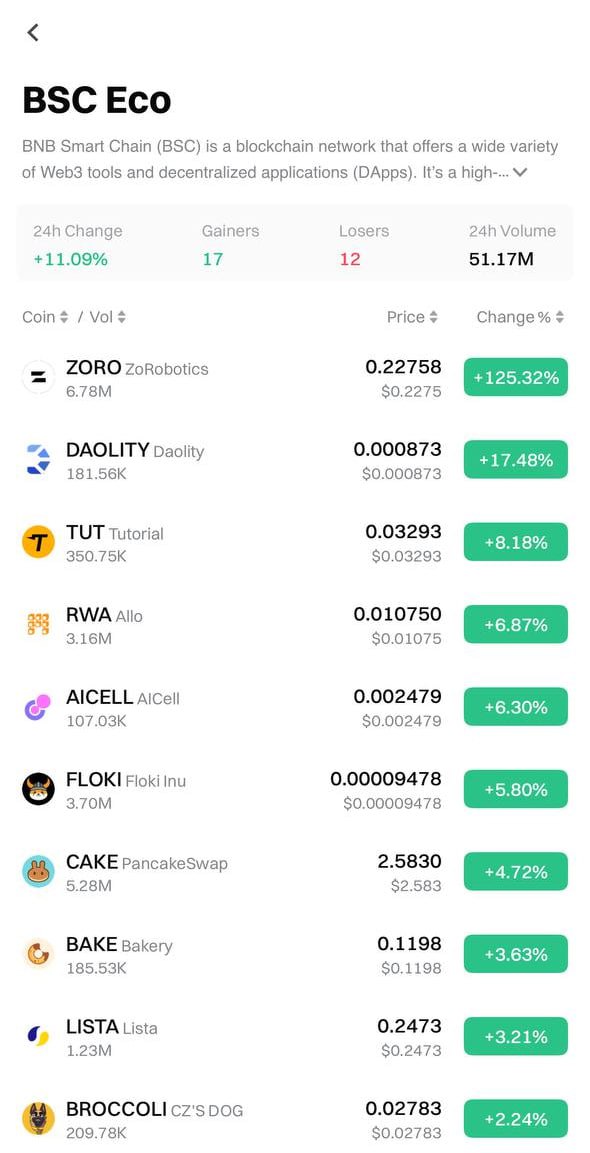 chetdes's tweet photo. Just opened https://t.co/yghLeTiM8j to see how everything’s moving in the BSC Eco section and saw $ZORO sitting right at the top. First day live and already the biggest gainer.

Kind of wild, honestly 🤯

Plenty more ahead. https://t.co/z86EhQLekH