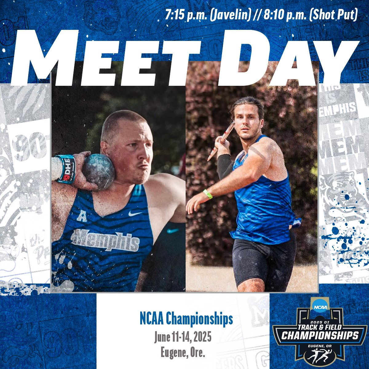 Tigers on the national stage Ⓜ️

🏆 NCAA Championships
📆 June 11-14
⏰ 7:15 (Javelin) 8:10 (Shot Put)
🔢 gotigersgo.me/4jP9zxL
📺 gotigersgo.me/4dZnZtT