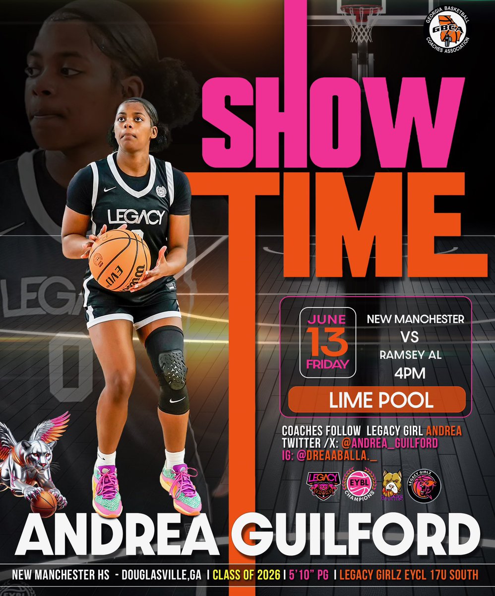 Andrea “Agent Zero” Guilford #0 (@andrea_guilford) on Twitter photo Come check us <a href="/NMLadyJaguars/">New Manchester Lady Jaguars</a> out <a href="/girlsgbcalive/">GBCA Girls Live Event</a> live event at Lakepoint in Emerson, Georgia this weekend!
<a href="/pitts_academy/">COACH PITTS</a> <a href="/TEAMLEGACYGIRLZ/">LEGACY GIRLZ</a> <a href="/LegacyNike17u/">Legacy Nike EYCL 17u</a> Come check us <a href="/NMLadyJaguars/">New Manchester Lady Jaguars</a> out <a href="/girlsgbcalive/">GBCA Girls Live Event</a> live event at Lakepoint in Emerson, Georgia this weekend!
<a href="/pitts_academy/">COACH PITTS</a> <a href="/TEAMLEGACYGIRLZ/">LEGACY GIRLZ</a> <a href="/LegacyNike17u/">Legacy Nike EYCL 17u</a>