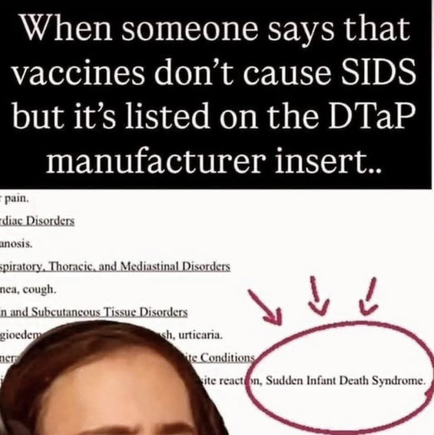 DiedSuddenly_'s tweet photo. SIDS is caused by vaccines. https://t.co/qmNk79vU5d
