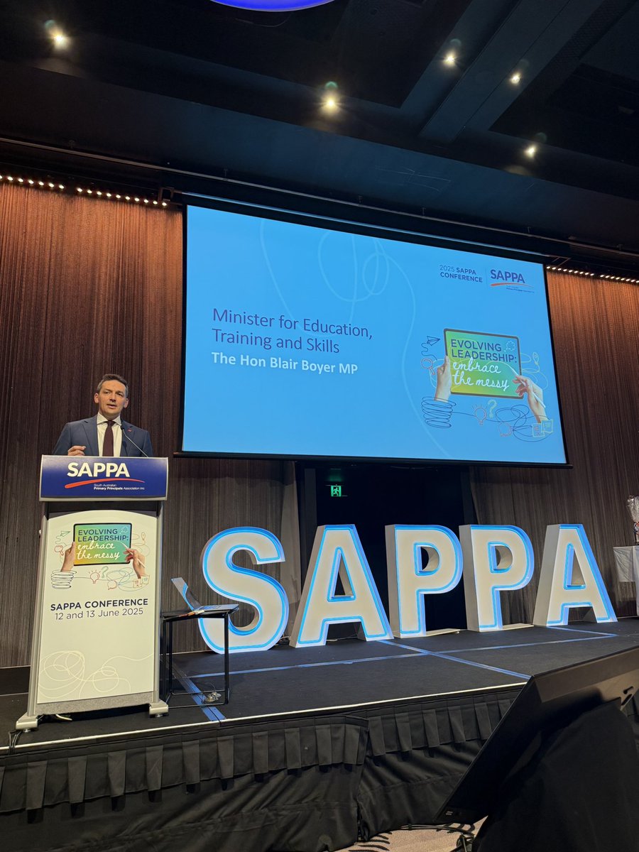 Great to speak at the South Australian Primary Principals Association Annual Conference this morning – always a privilege to be in a room full of passionate school leaders. The theme of the conference is Embrace the Messy – and let’s be honest, that’s great advice for schools,