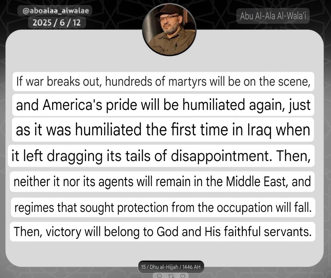 🇮🇶 Secretary-General of Kata'ib Sayyid al-Shuhada (KSS), part of the Iraqi Popular Mobilization Forces, Abu Alaa al-Wala'i