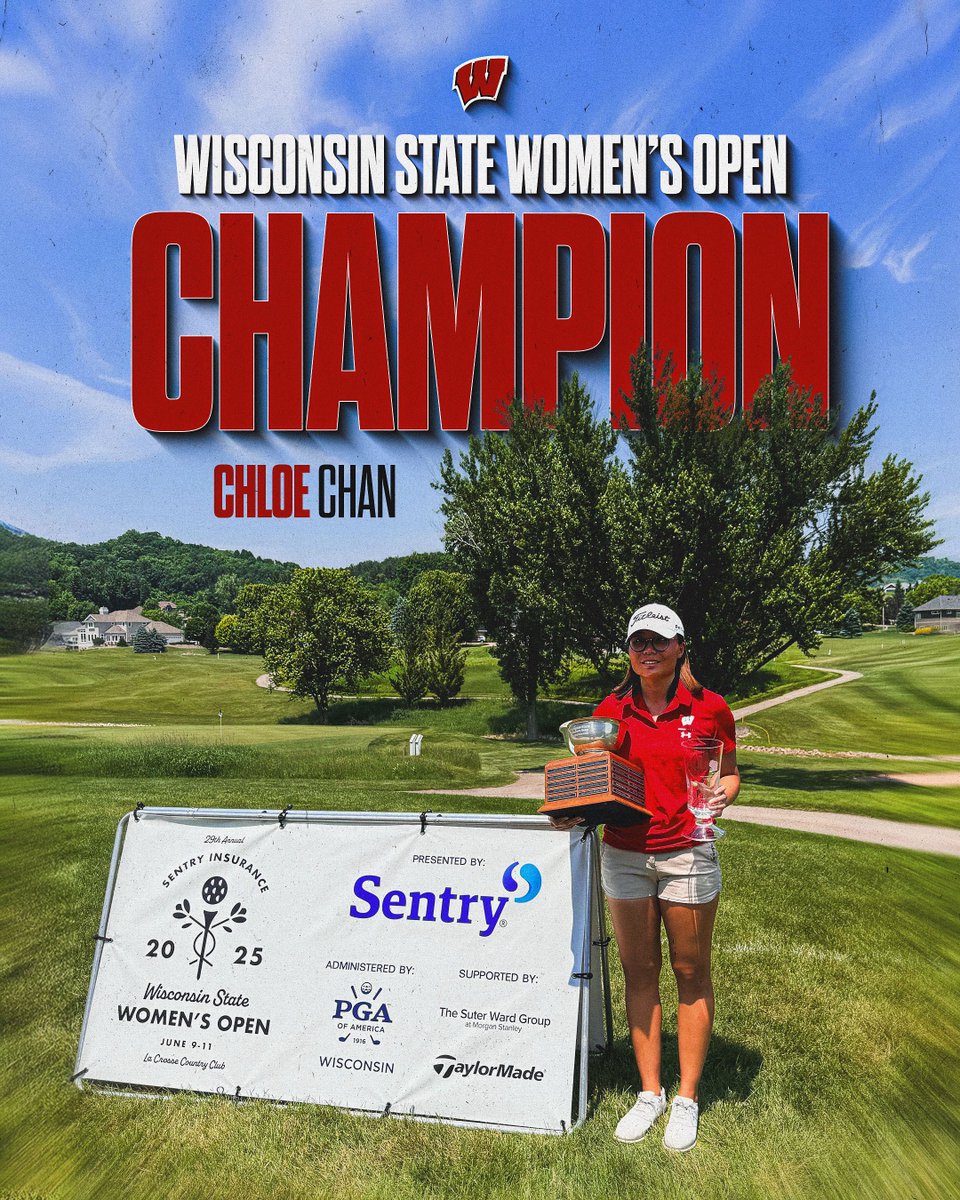 Shouts to Chloe Chan on her first win as a professional, winning the Wisconsin State Women’s Open with a score of -2!

The Badgers placed 3 in the top 5 overall

1. Chloe Chan -2
3. Kate Brody +3
4. Bobbi Stricker +6
9. Izzi Stricker +12
14. Ava Salay +21