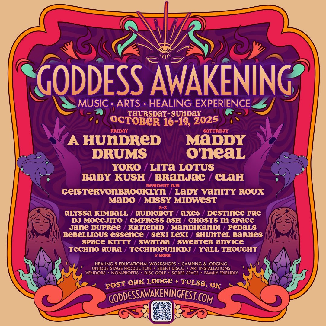 Just announced! 
Excited to be headlining this festival alongside my homie Maddy O’Neal!!!
Tulsa, pull up!